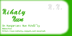 mihaly nun business card